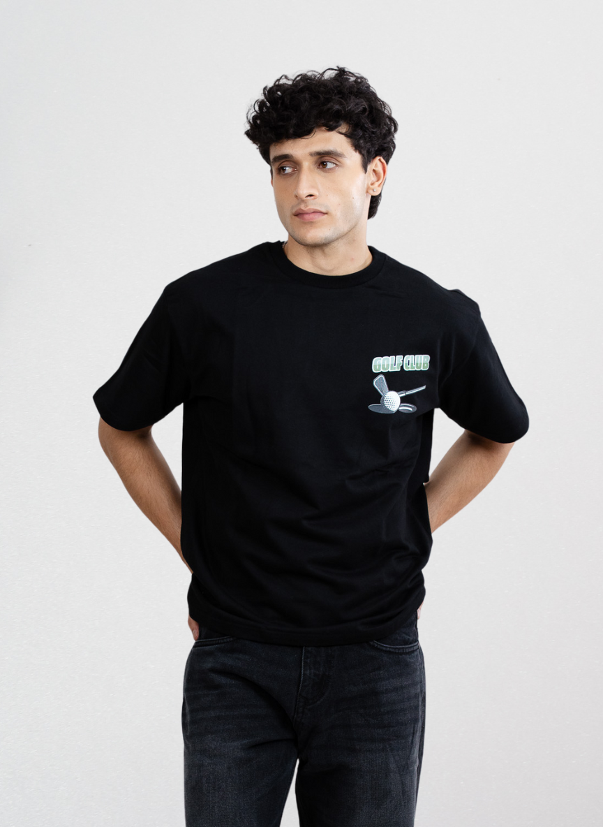 BLACK GOLF CLUB OVERSIZED TSHIRT