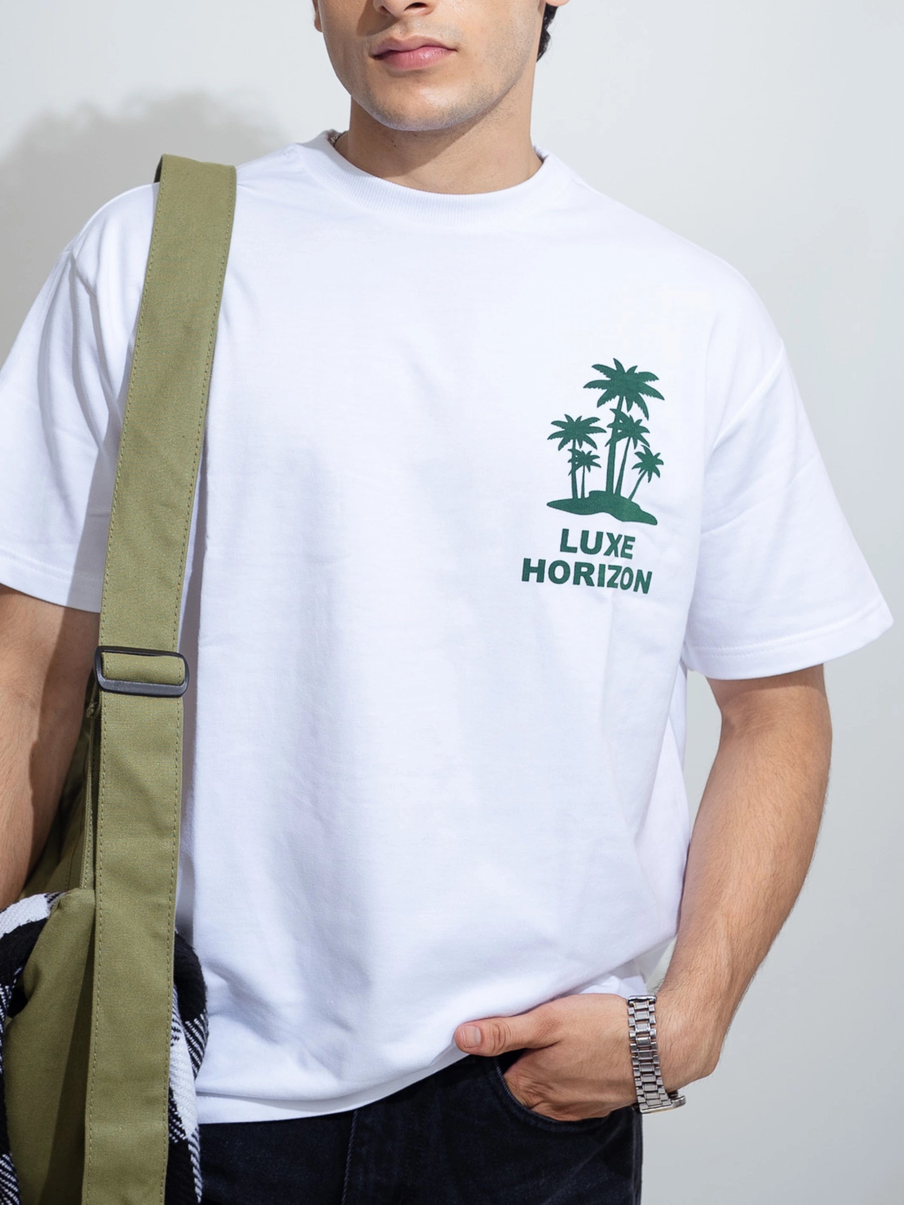 WHITE LUXE HORIZON OVERSIZED TSHIRT