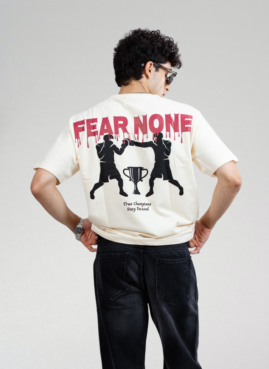 BEIGE BOXING OVERSIZED TSHIRT