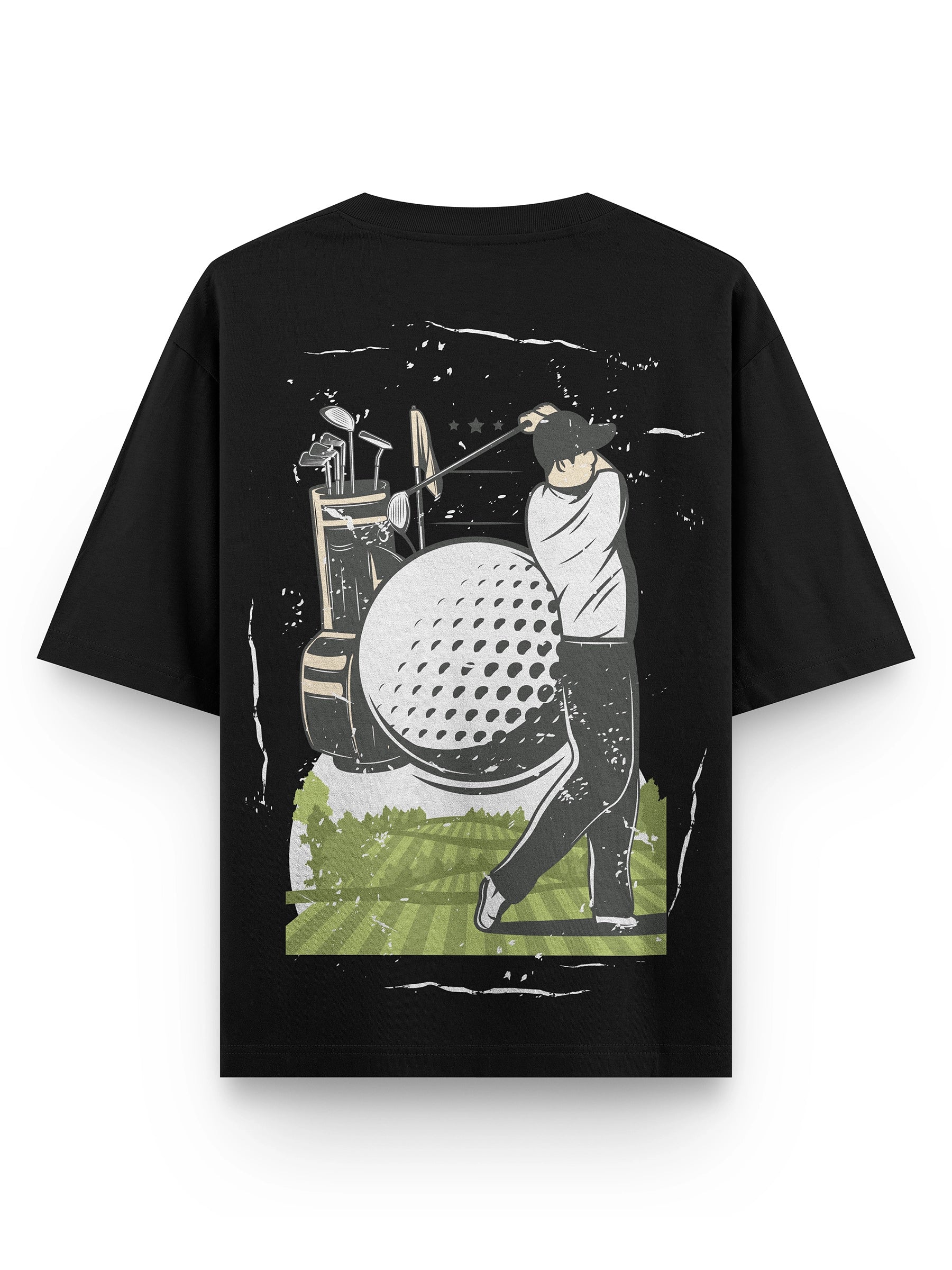 BLACK GOLF CLUB OVERSIZED TSHIRT