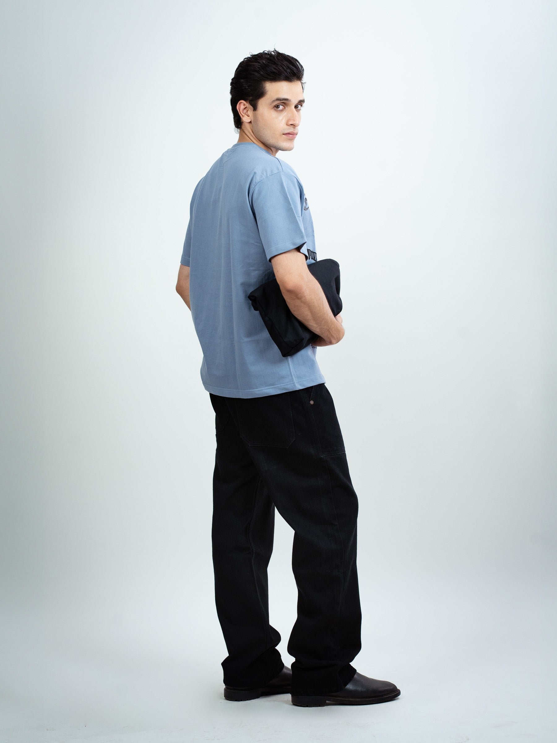 BLUISH GREY ETERNAL RISE OVERSIZED TSHIRT