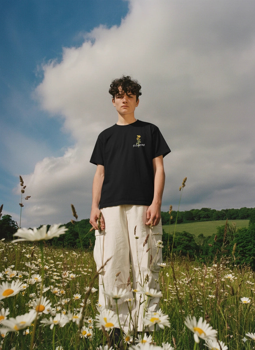 BLACK GOLDEN HORIZON OVERSIZED TSHIRT