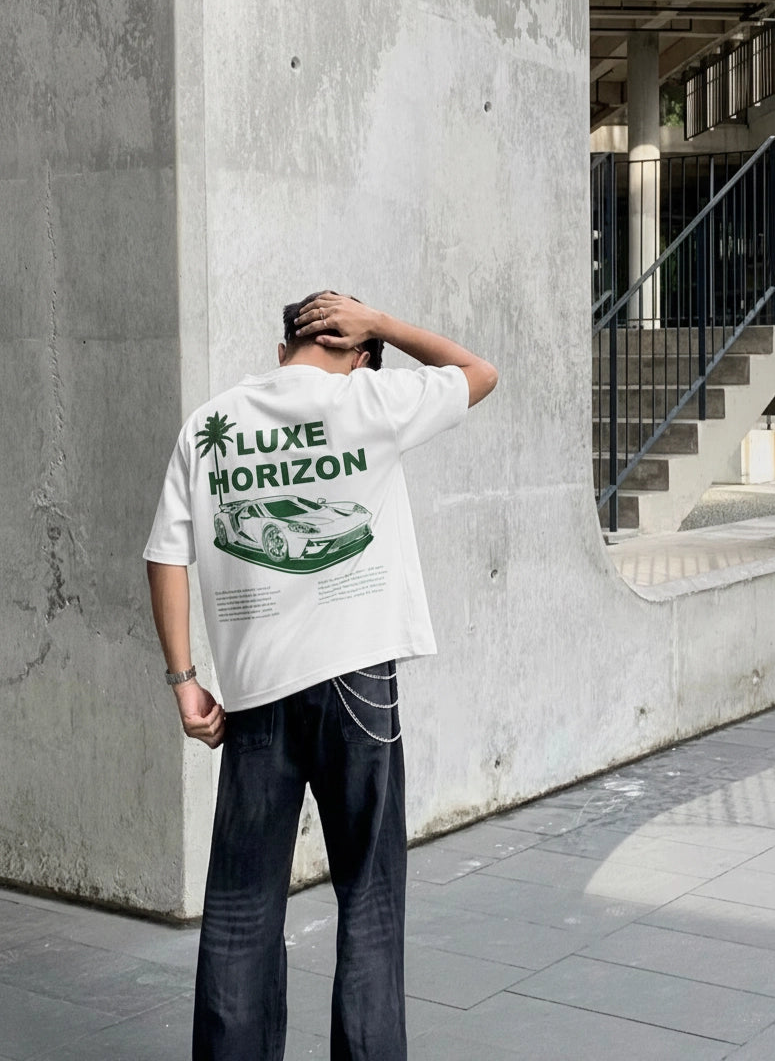 WHITE LUXE HORIZON OVERSIZED TSHIRT