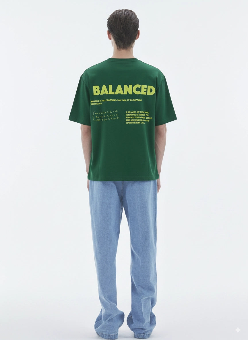 GREEN BALANCED OVERSIZED TSHIRT
