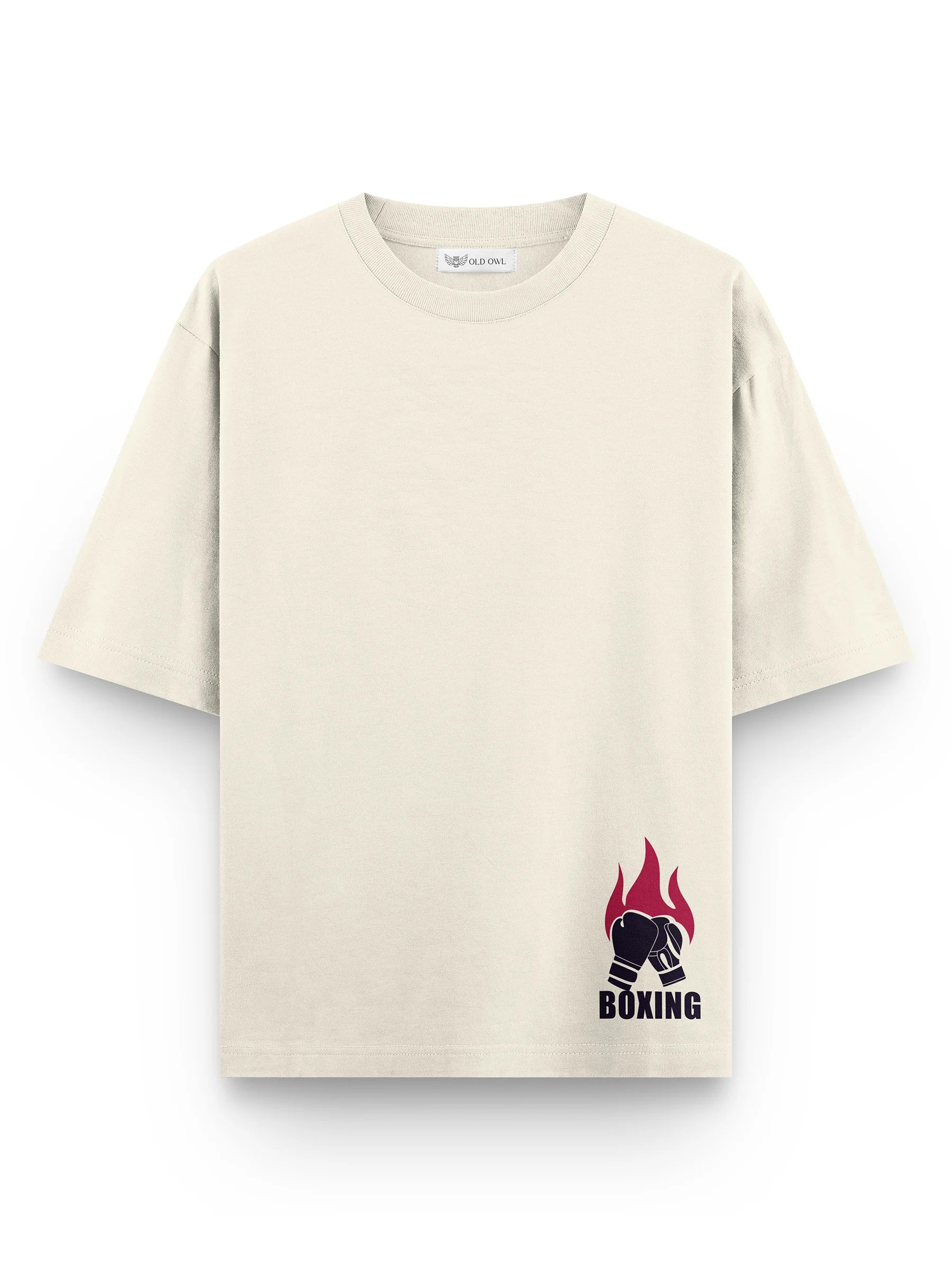 BEIGE BOXING OVERSIZED TSHIRT