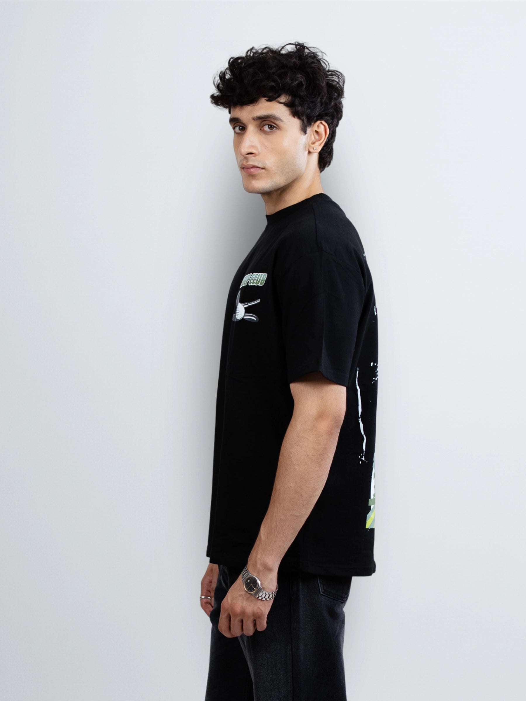 BLACK GOLF CLUB OVERSIZED TSHIRT