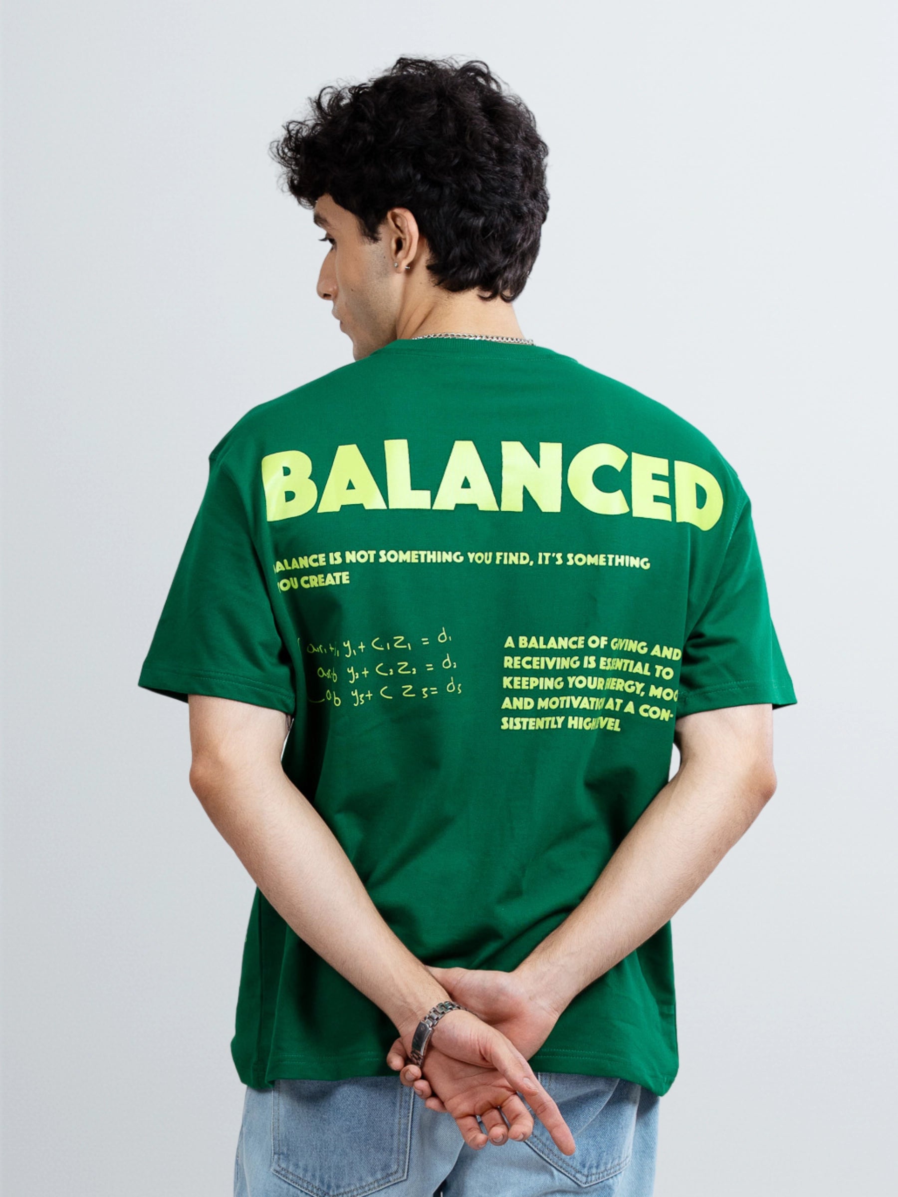 GREEN BALANCED OVERSIZED TSHIRT
