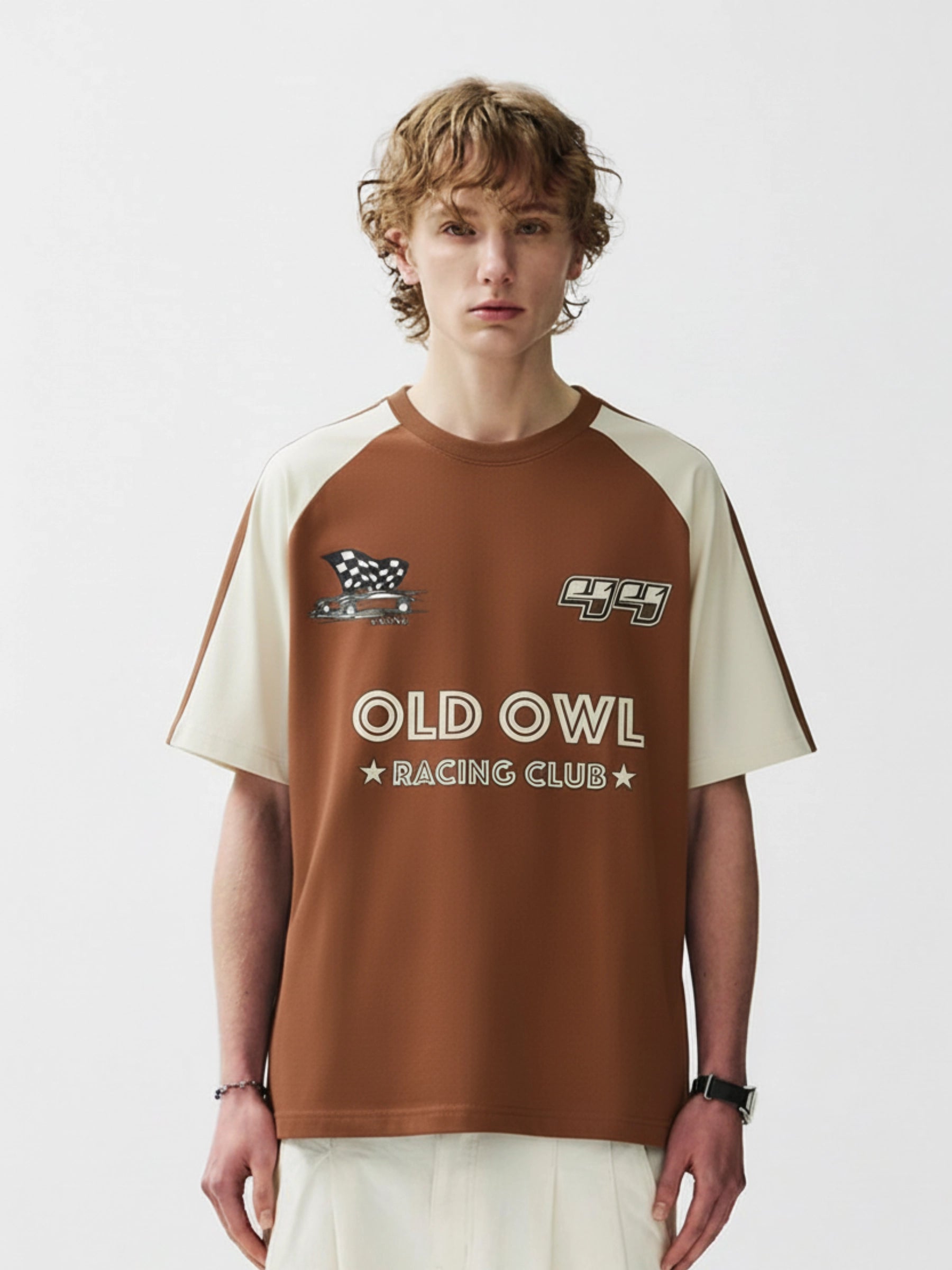 BROWN RACING CLUB OVERSIZED TSHIRT