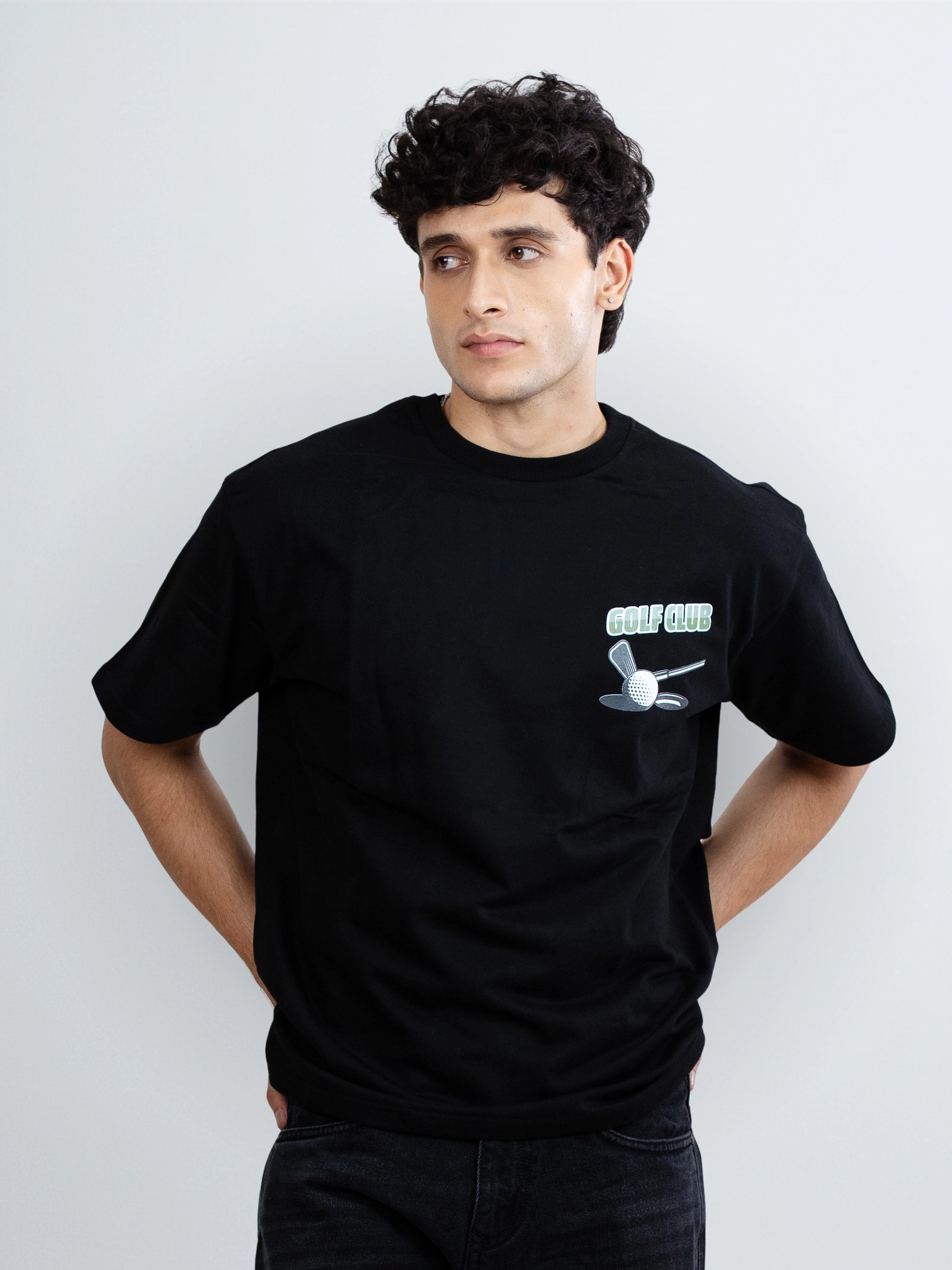 BLACK GOLF CLUB OVERSIZED TSHIRT