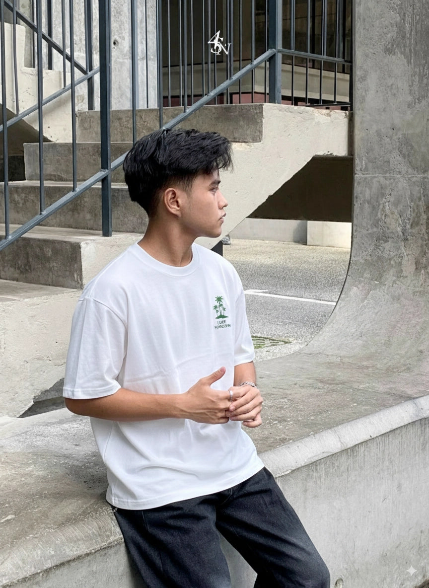 WHITE LUXE HORIZON OVERSIZED TSHIRT
