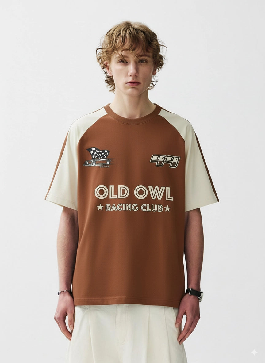 BROWN RACING CLUB OVERSIZED TSHIRT