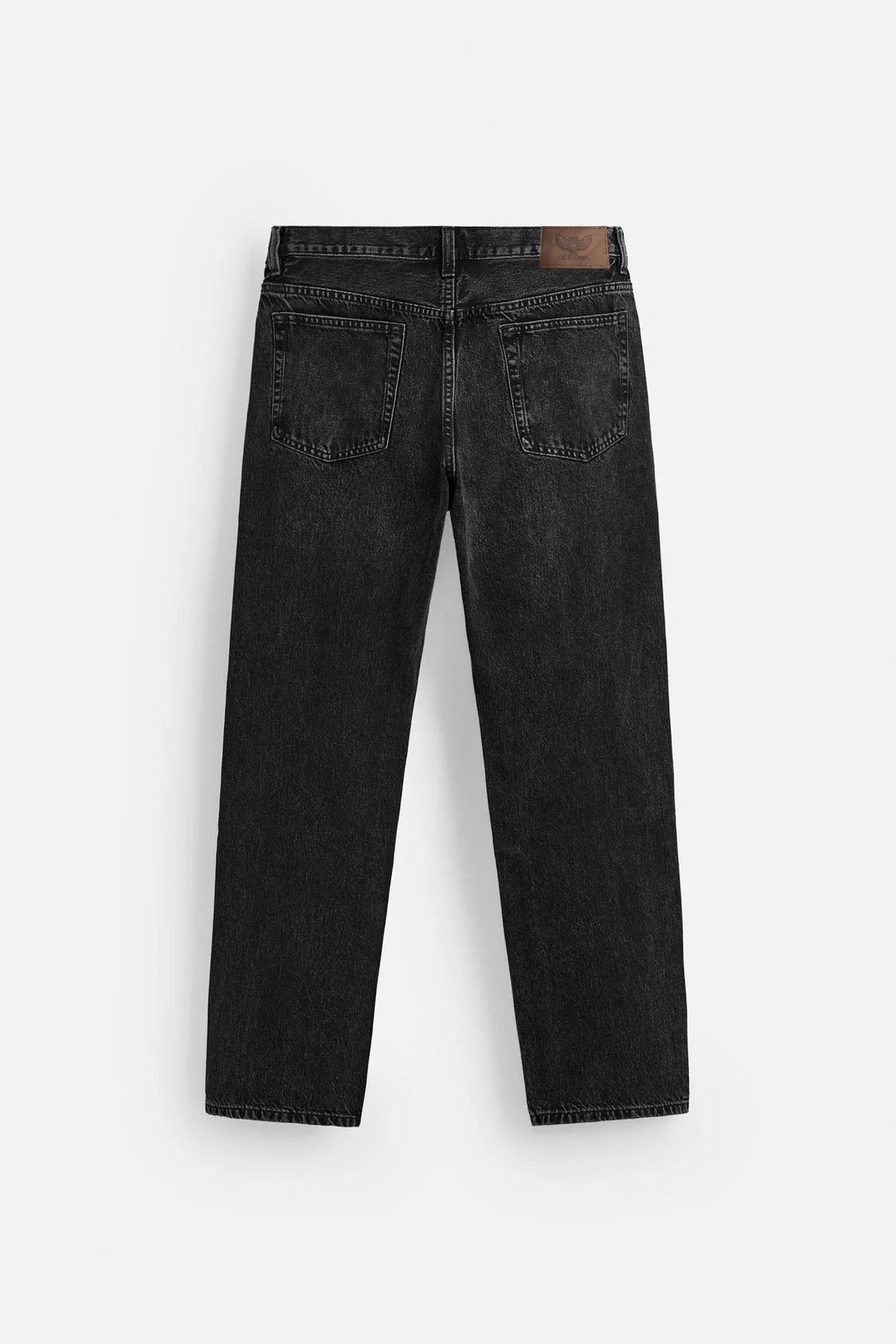BLACK FADED STRAIGHT FIT JEANS