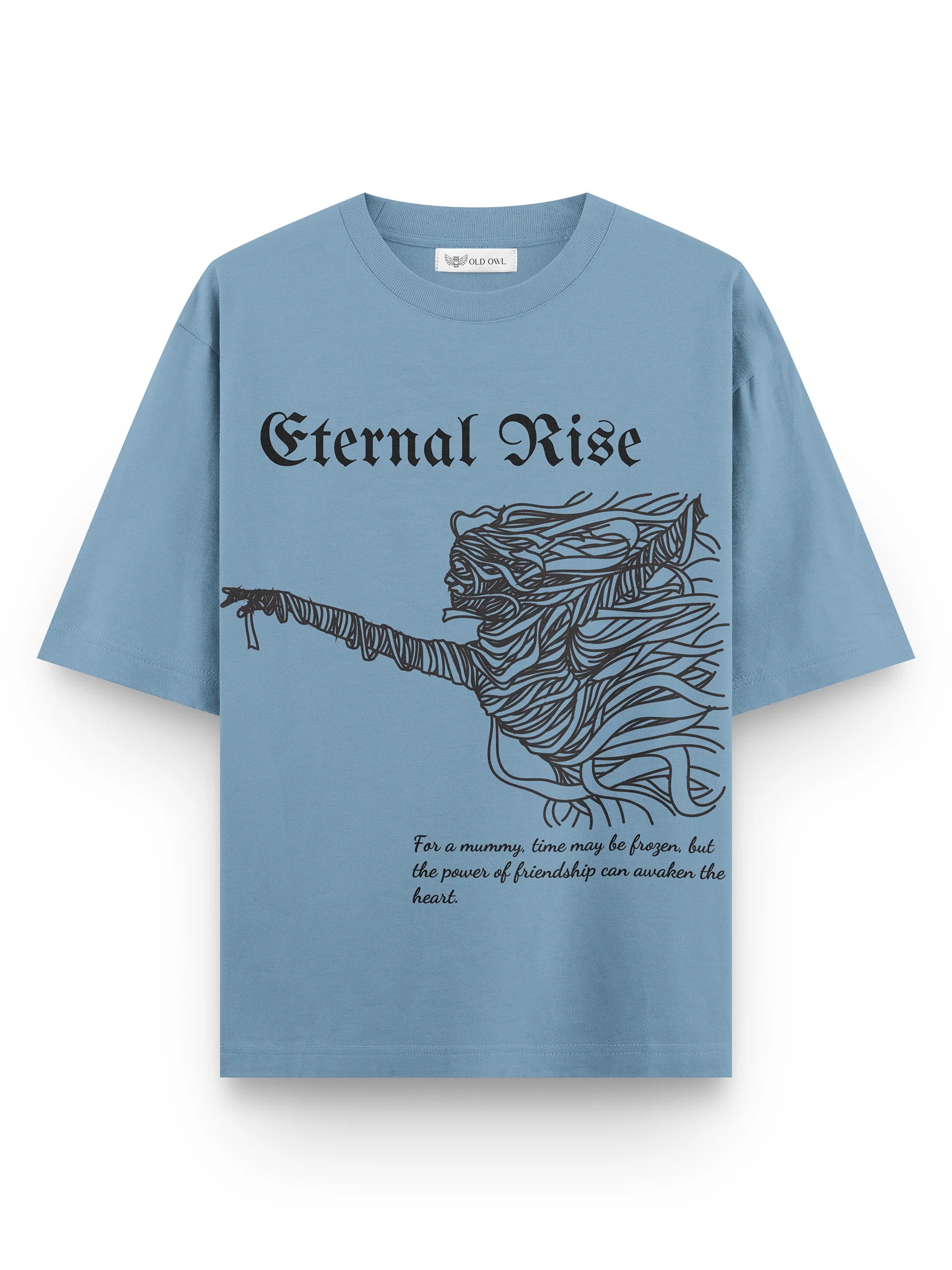 BLUISH GREY ETERNAL RISE OVERSIZED TSHIRT