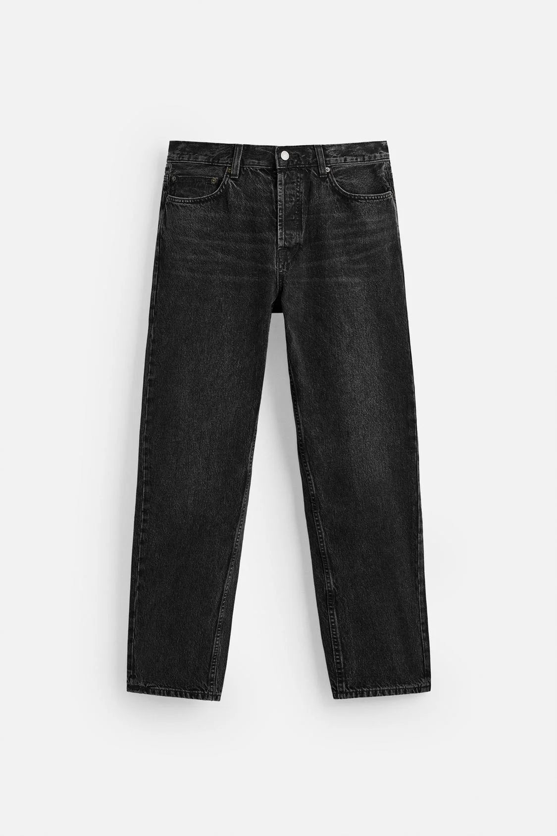 BLACK FADED STRAIGHT FIT JEANS